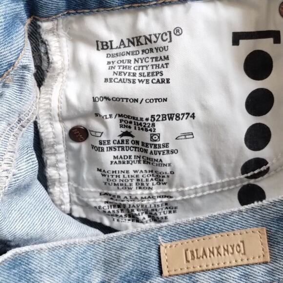 Blank NYC NWT Warren Overlap Asymmetric Button Fly Bermuda Denim Jean Shorts 30 - Picture 9 of 16